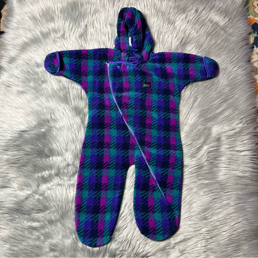 Vintage REI baby snowsuit bunting fleece